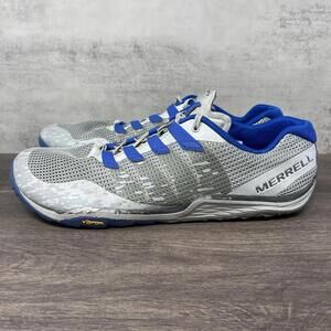 Merrell Trail Glove Shoes Mens 13 Blue Silver Grey Sneakers Barefoot